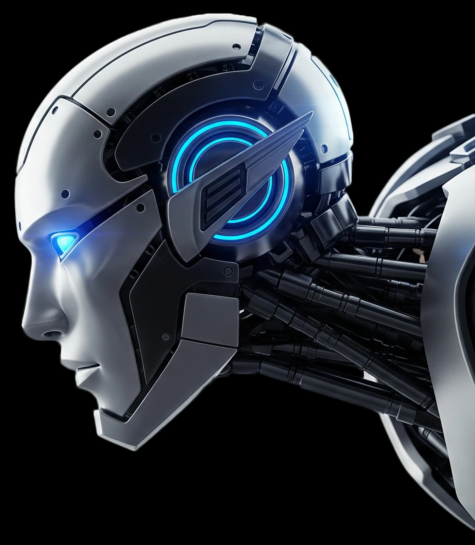 Futuristic Robot Head